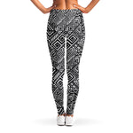 Black And White African Tribal Print Women's Leggings