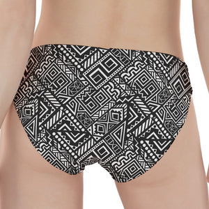 Black And White African Tribal Print Women's Panties