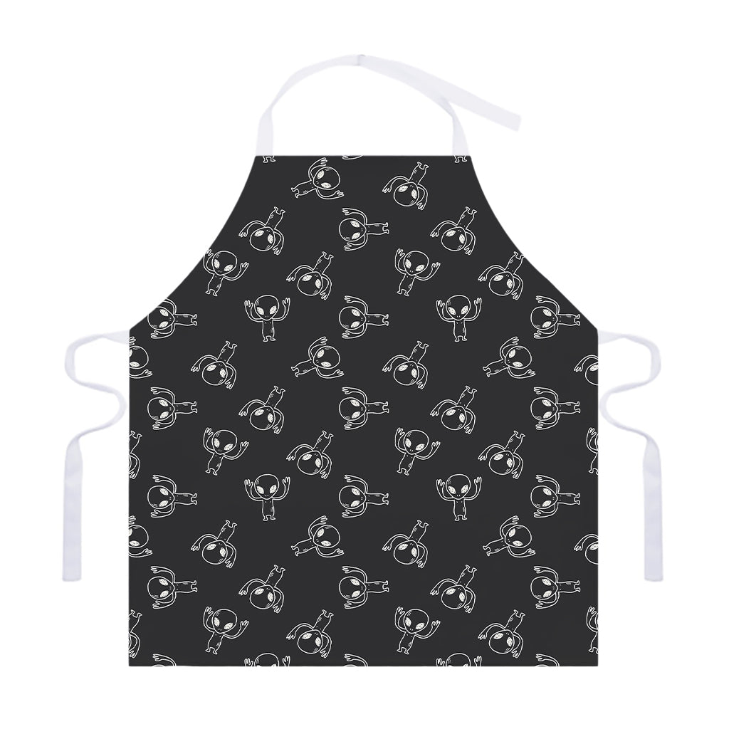 Black And White Alien Print Adjustable Apron