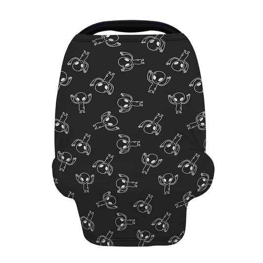 Black And White Alien Print Baby Seat Cover