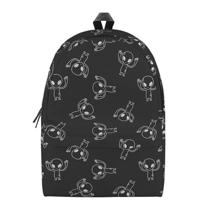 Black And White Alien Print Backpack