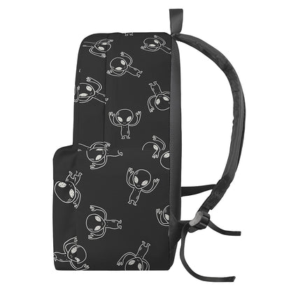 Black And White Alien Print Backpack