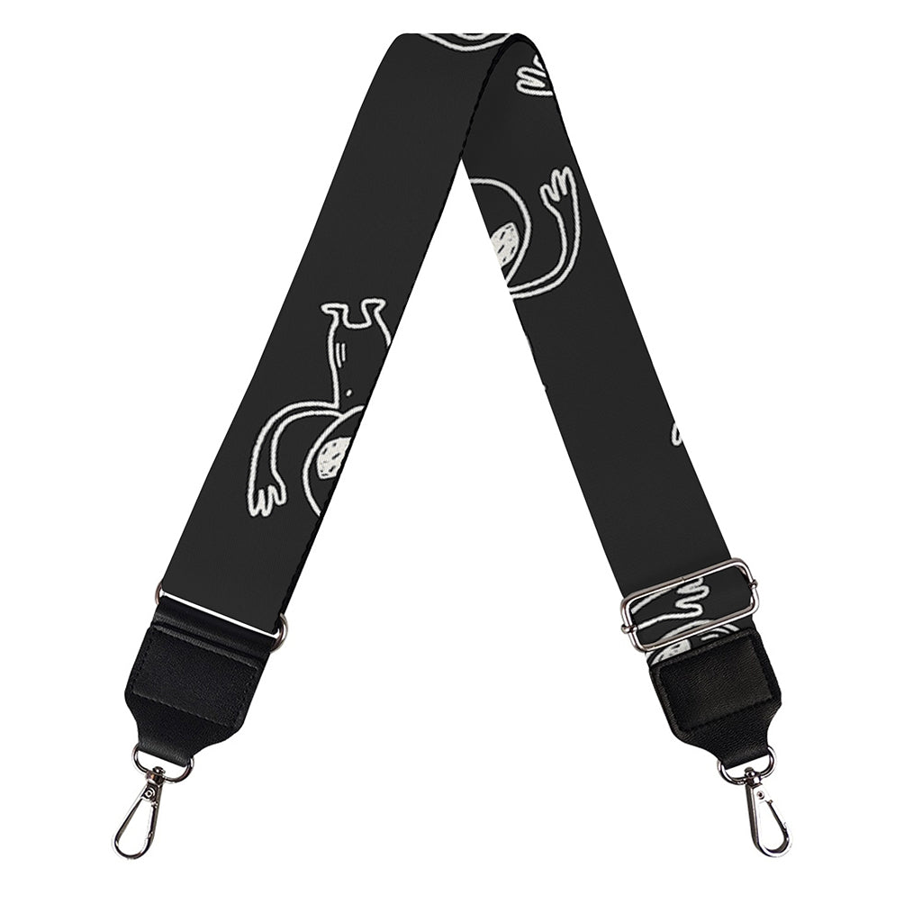 Black And White Alien Print Bag Strap
