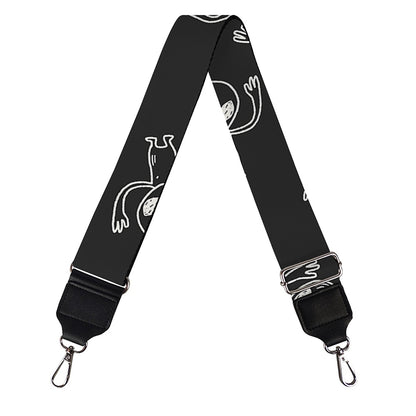 Black And White Alien Print Bag Strap