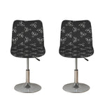 Black And White Alien Print Bar Stool Covers