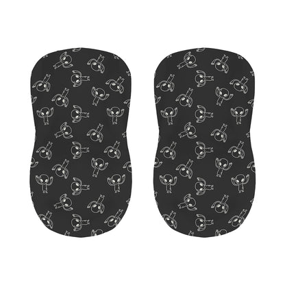 Black And White Alien Print Bar Stool Covers