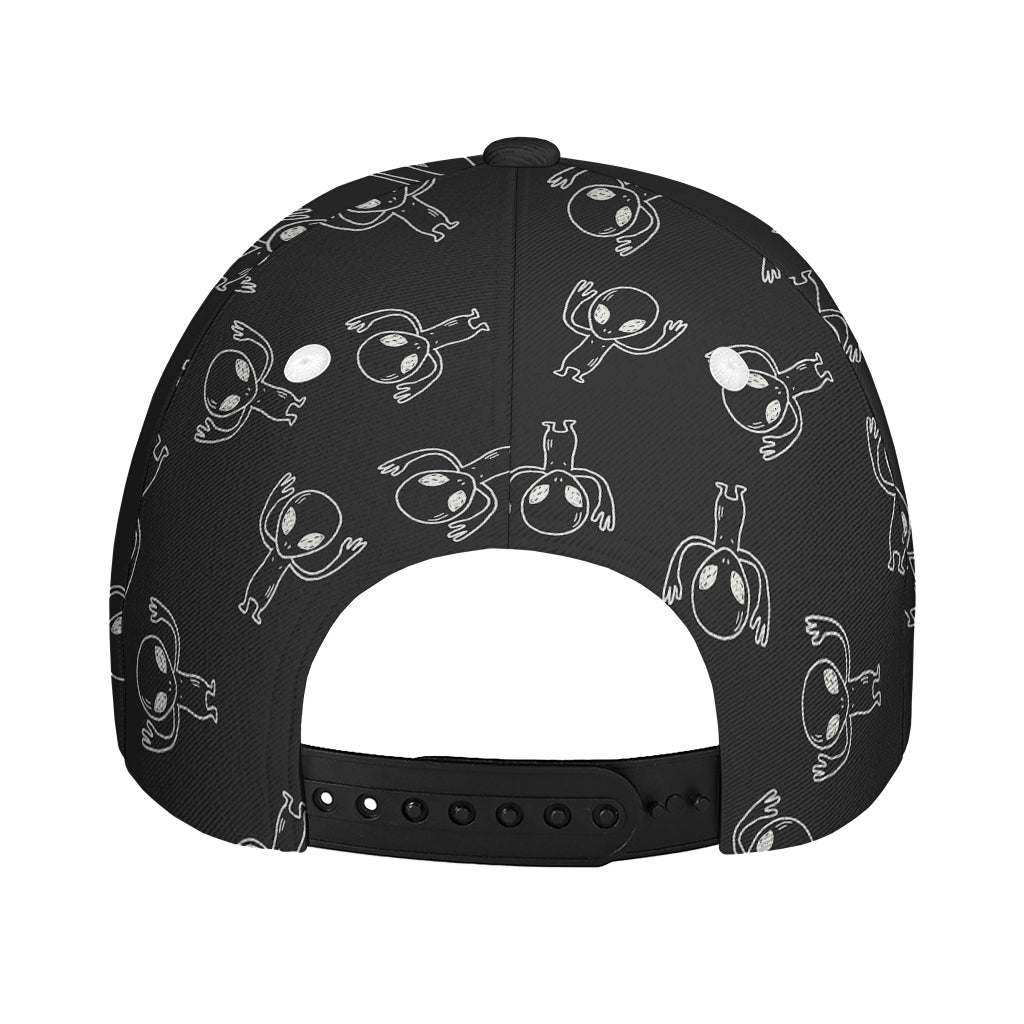 Black And White Alien Print Baseball Cap