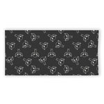 Black And White Alien Print Beach Towel