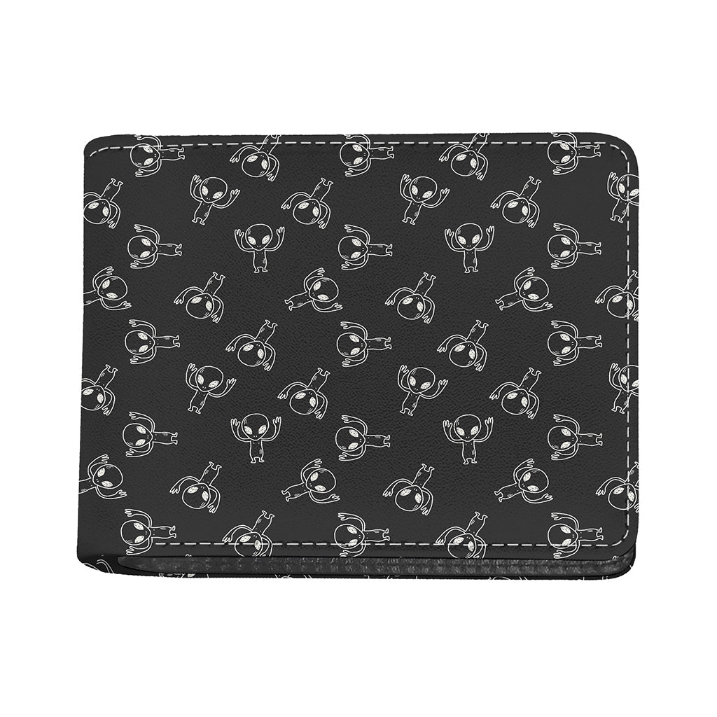 Black And White Alien Print Bifold Wallet