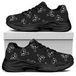 Black And White Alien Print Black Chunky Shoes