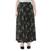 Black And White Alien Print Chiffon Maxi Skirt