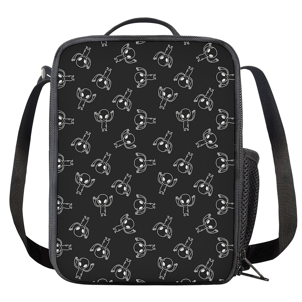 Black And White Alien Print Crossbody Lunch Bag