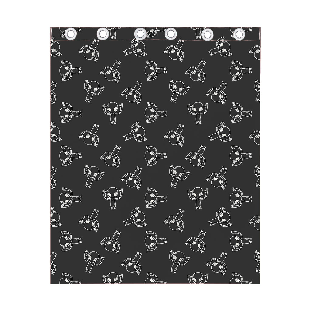 Black And White Alien Print Curtain