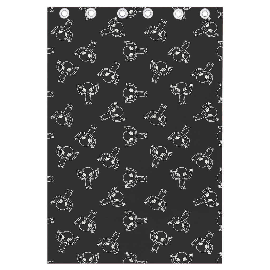 Black And White Alien Print Curtain