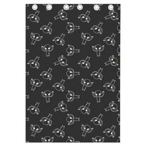 Black And White Alien Print Curtain