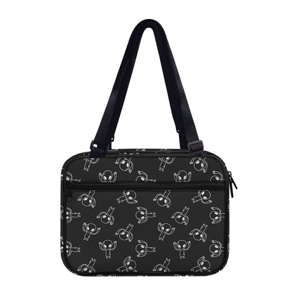 Black And White Alien Print Double Strap Bible Bag