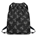 Black And White Alien Print Drawstring Backpack
