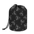 Black And White Alien Print Drawstring Makeup Bag