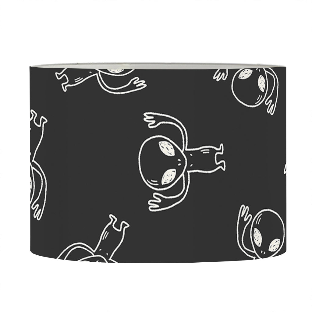 Black And White Alien Print Drum Lamp Shade