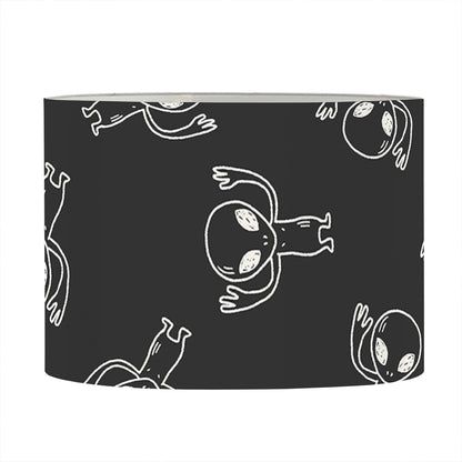 Black And White Alien Print Drum Lamp Shade