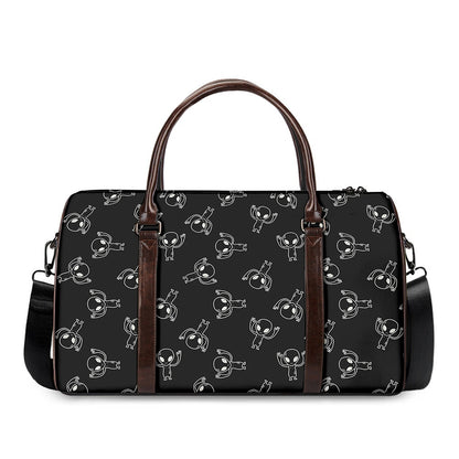 Black And White Alien Print Duffle Bag