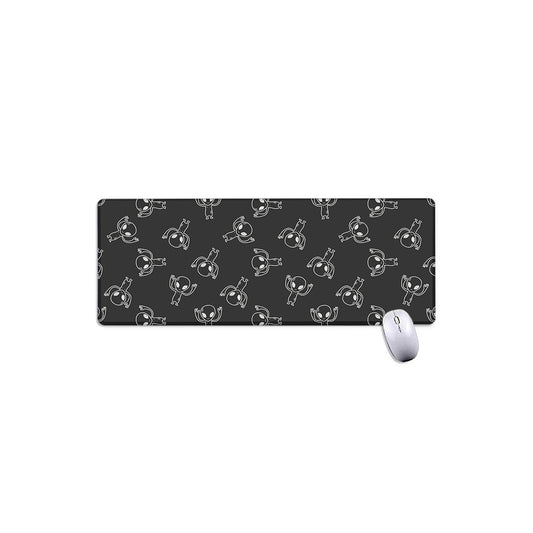 Black And White Alien Print Extended Mouse Pad