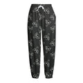 Black And White Alien Print Fleece Lined Knit Pants