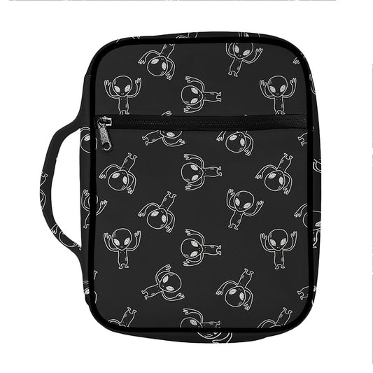 Black And White Alien Print Front Pocket Bible Bag