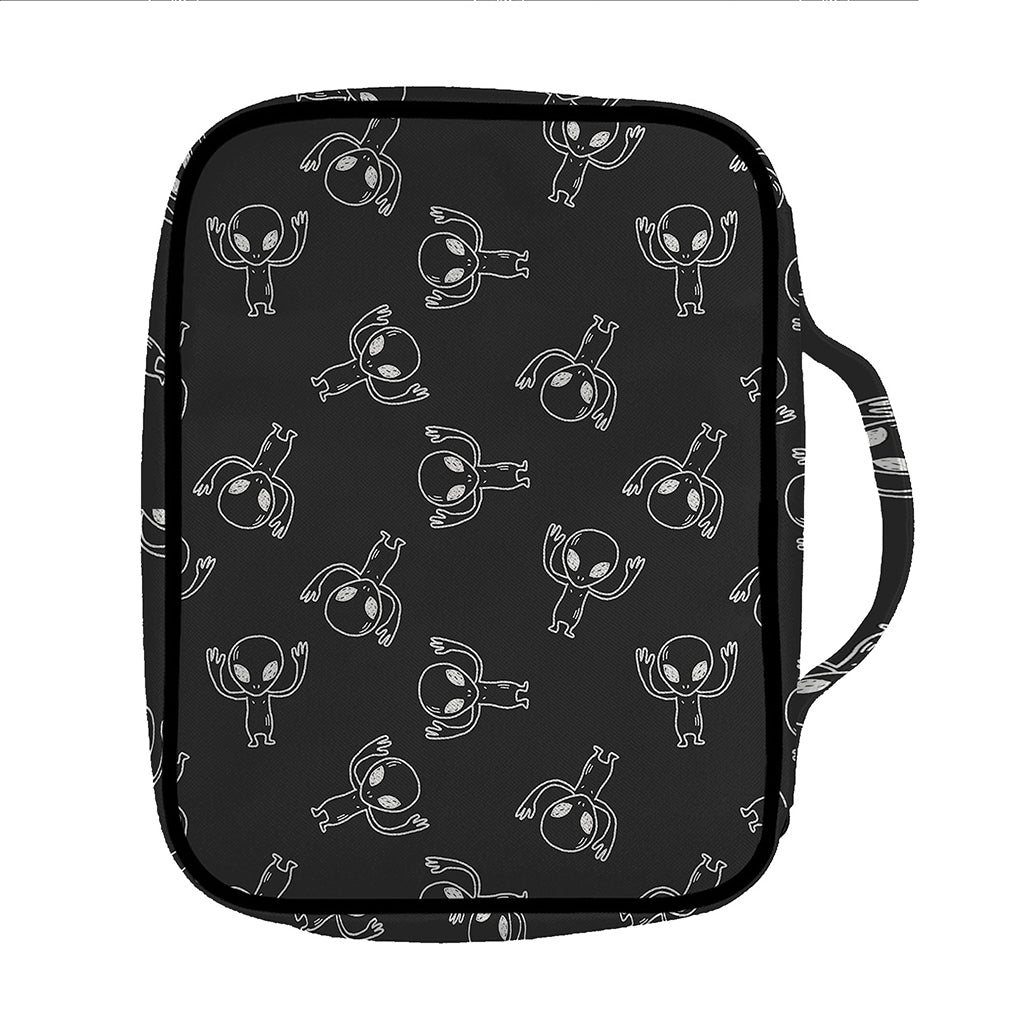 Black And White Alien Print Front Pocket Bible Bag