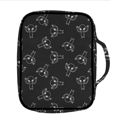 Black And White Alien Print Front Pocket Bible Bag