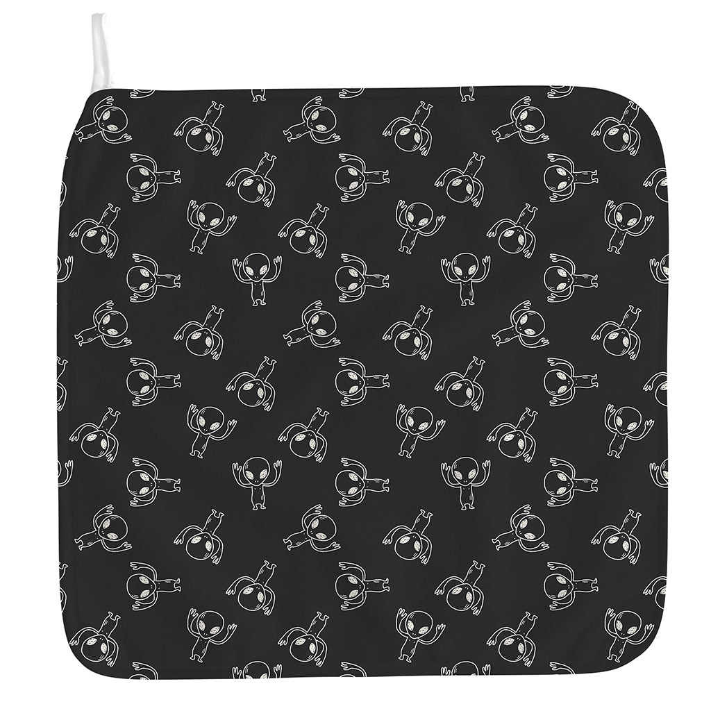 Black And White Alien Print Hand Towel