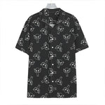 Black And White Alien Print Hawaiian Shirt