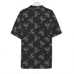 Black And White Alien Print Hawaiian Shirt