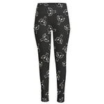 Black And White Alien Print High-Waisted Pocket Leggings