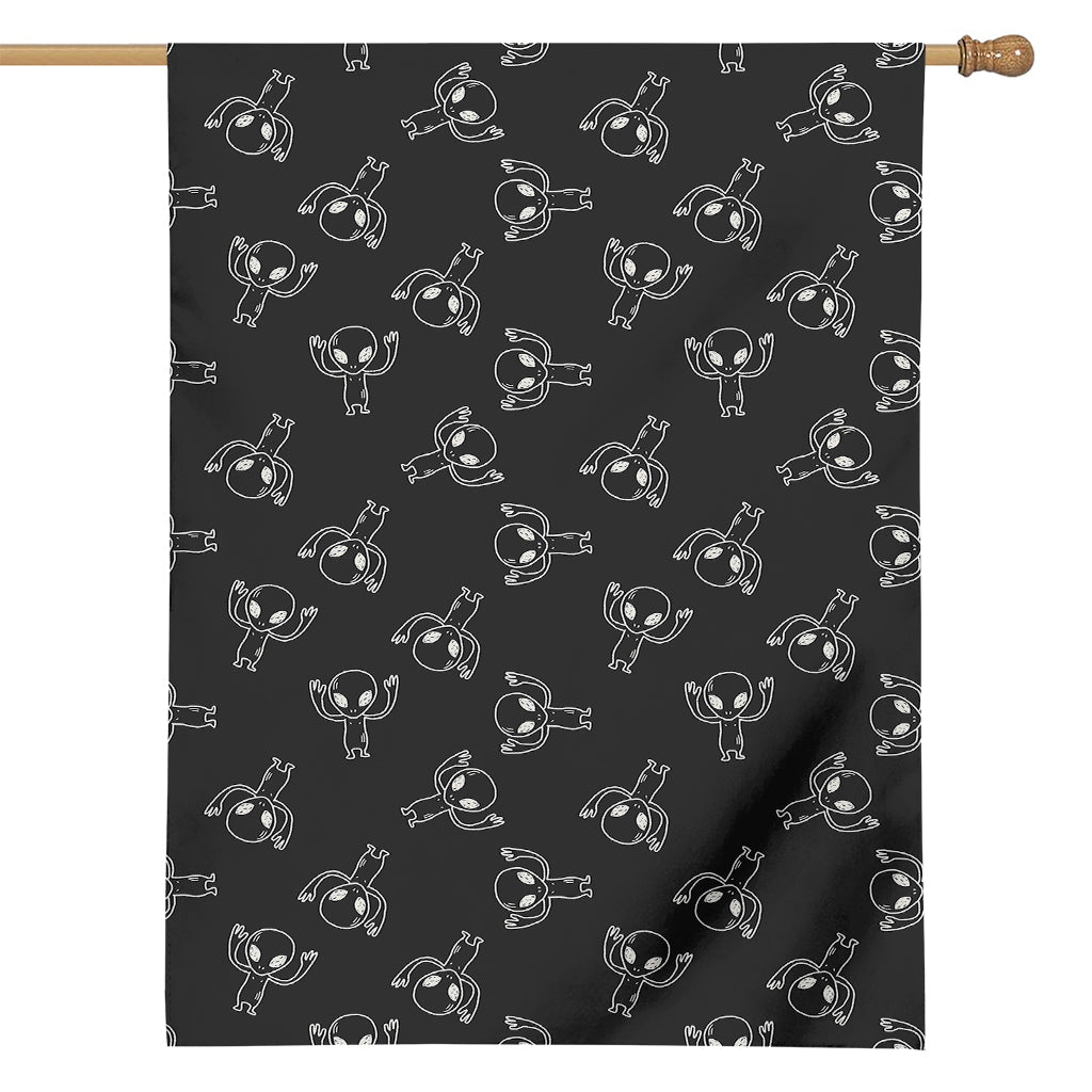 Black And White Alien Print House Flag