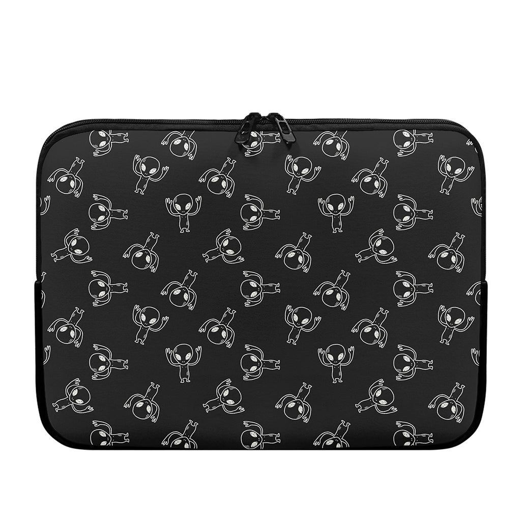 Black And White Alien Print Laptop Sleeve