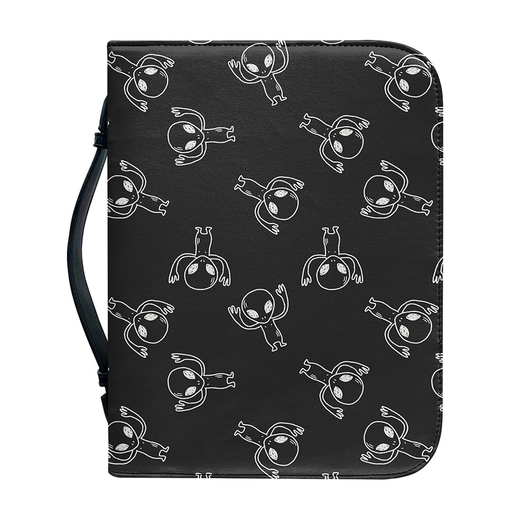 Black And White Alien Print Leather Bible Cover