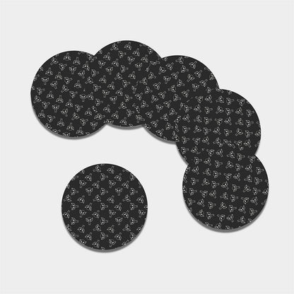 Black And White Alien Print Leather Coaster Set