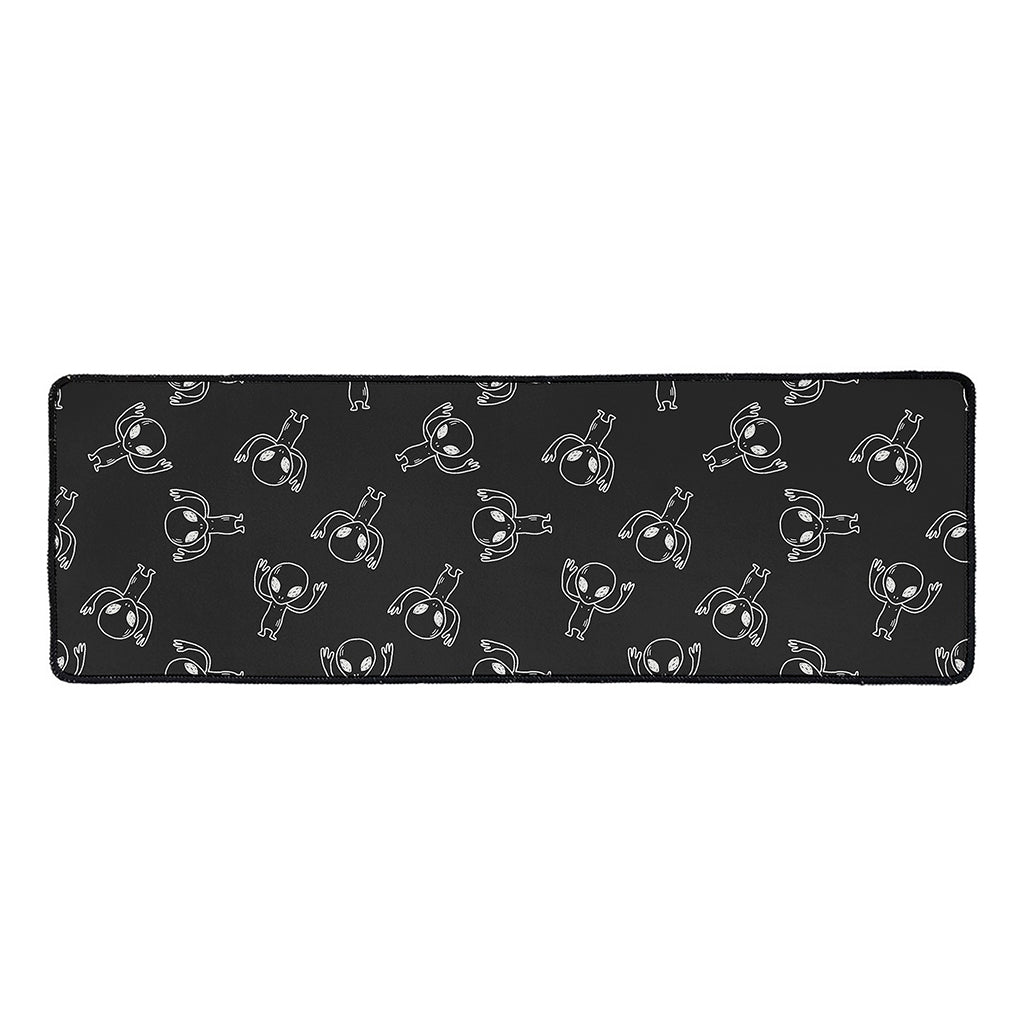 Black And White Alien Print Long Kitchen Mat
