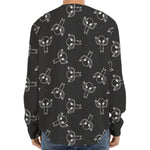 Black And White Alien Print Long Sleeve Baseball Jersey