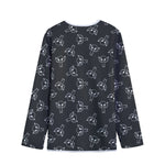 Black And White Alien Print Long Sleeve Short Coat