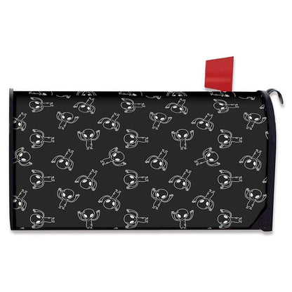 Black And White Alien Print Mailbox Cover
