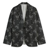 Black And White Alien Print Men's Cotton Blazer