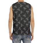 Black And White Alien Print Men's Fitness Tank Top