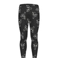 Black And White Alien Print Men's Leggings