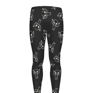 Black And White Alien Print Men's leggings