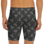 Black And White Alien Print Men's Long Boxer Briefs