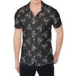 Black And White Alien Print Men's Shirt