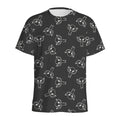 Black And White Alien Print Men's Athletic T-Shirt