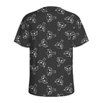 Black And White Alien Print Men's Sports T-Shirt